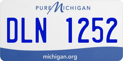 MI license plate DLN1252