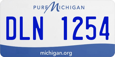 MI license plate DLN1254