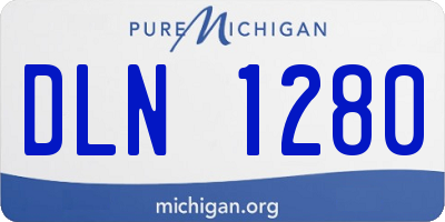 MI license plate DLN1280