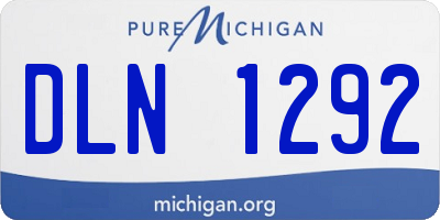 MI license plate DLN1292