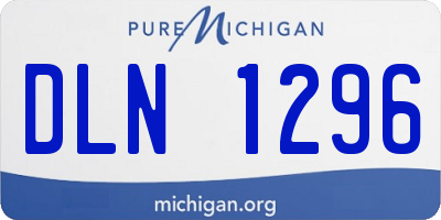 MI license plate DLN1296