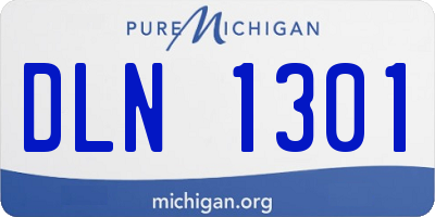 MI license plate DLN1301