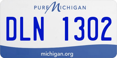 MI license plate DLN1302