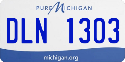 MI license plate DLN1303