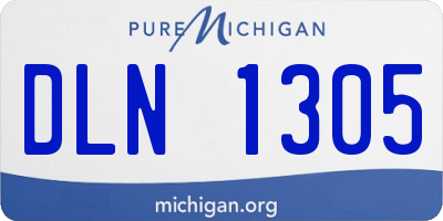 MI license plate DLN1305