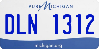 MI license plate DLN1312