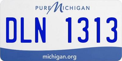 MI license plate DLN1313