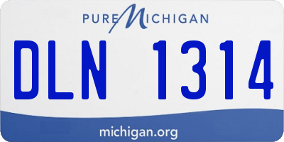 MI license plate DLN1314