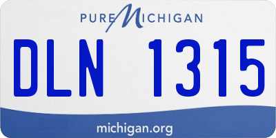 MI license plate DLN1315