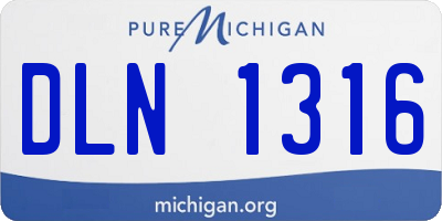 MI license plate DLN1316