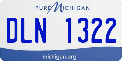 MI license plate DLN1322