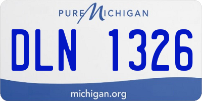 MI license plate DLN1326