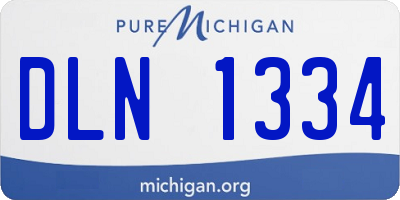 MI license plate DLN1334