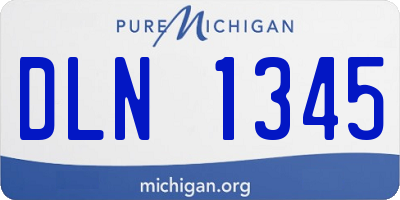 MI license plate DLN1345