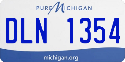 MI license plate DLN1354