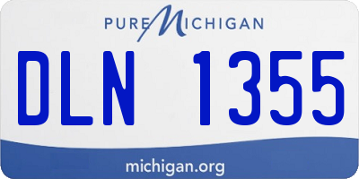 MI license plate DLN1355