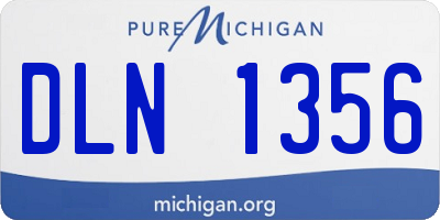 MI license plate DLN1356