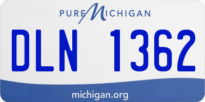 MI license plate DLN1362