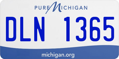 MI license plate DLN1365