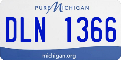 MI license plate DLN1366