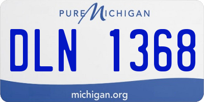 MI license plate DLN1368