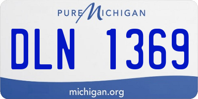 MI license plate DLN1369