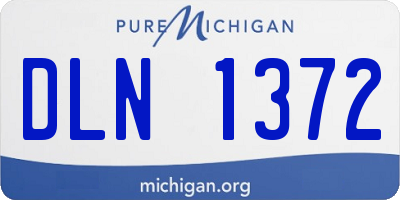 MI license plate DLN1372