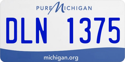 MI license plate DLN1375