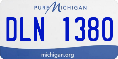 MI license plate DLN1380