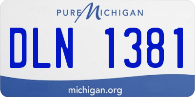 MI license plate DLN1381