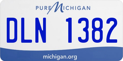 MI license plate DLN1382