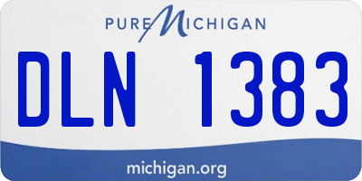 MI license plate DLN1383