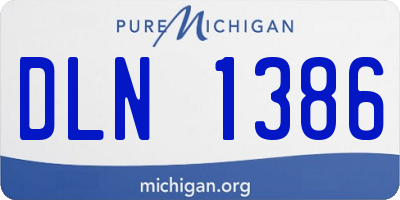 MI license plate DLN1386