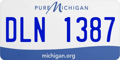 MI license plate DLN1387