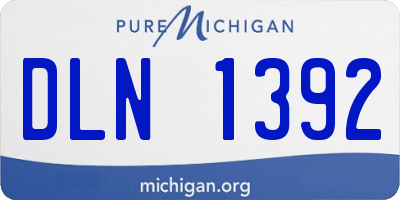 MI license plate DLN1392