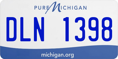 MI license plate DLN1398