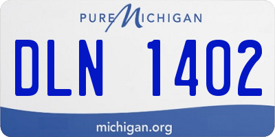 MI license plate DLN1402