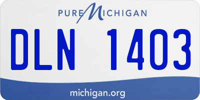 MI license plate DLN1403