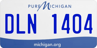 MI license plate DLN1404