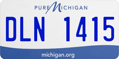 MI license plate DLN1415