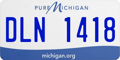 MI license plate DLN1418