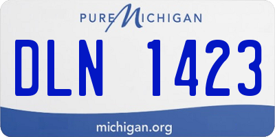 MI license plate DLN1423