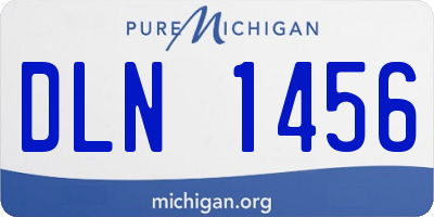 MI license plate DLN1456