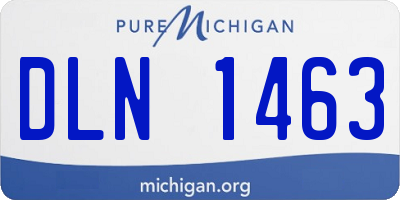 MI license plate DLN1463