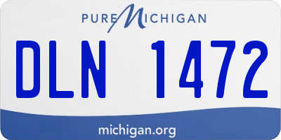 MI license plate DLN1472