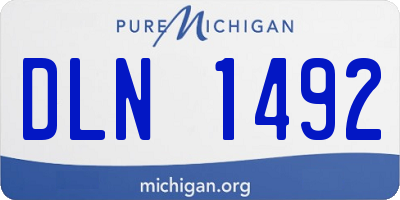 MI license plate DLN1492