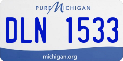 MI license plate DLN1533