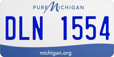 MI license plate DLN1554