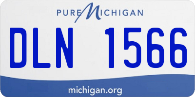 MI license plate DLN1566