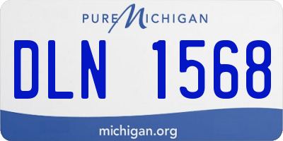 MI license plate DLN1568